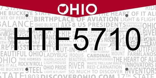 HTF5710 Ohio License Plate