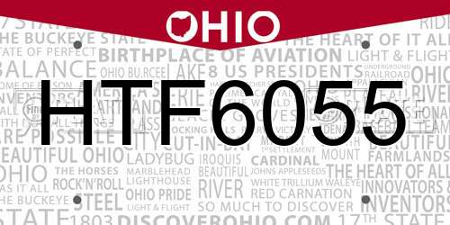 HTF6055 Ohio License Plate