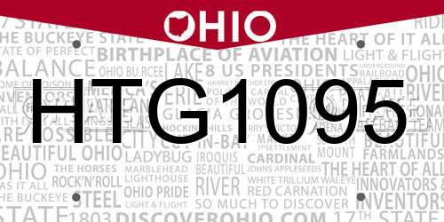 HTG1095 Ohio License Plate