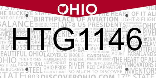 HTG1146 Ohio License Plate