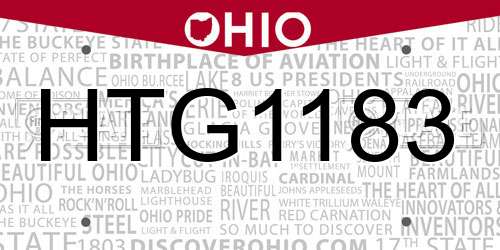 HTG1183 Ohio License Plate