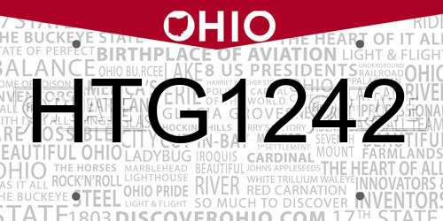 HTG1242 Ohio License Plate