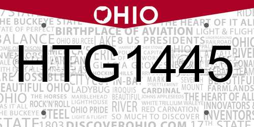 HTG1445 Ohio License Plate