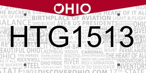HTG1513 Ohio License Plate