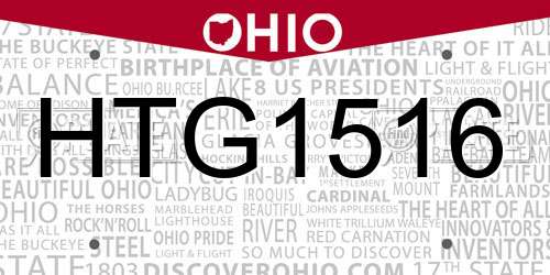 HTG1516 Ohio License Plate