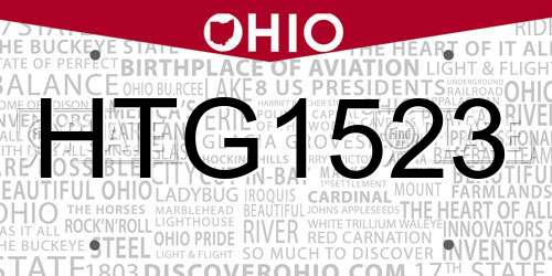 HTG1523 Ohio License Plate