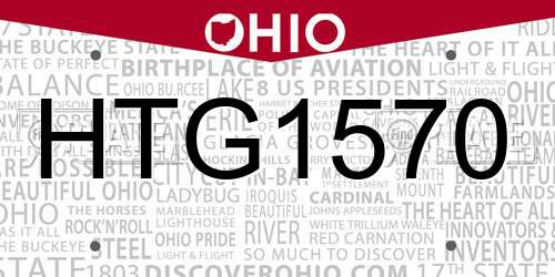 HTG1570 Ohio License Plate