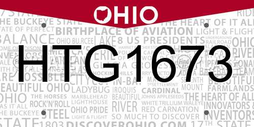 HTG1673 Ohio License Plate
