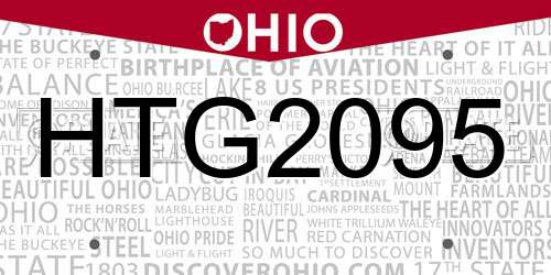 HTG2095 Ohio License Plate