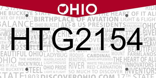 HTG2154 Ohio License Plate
