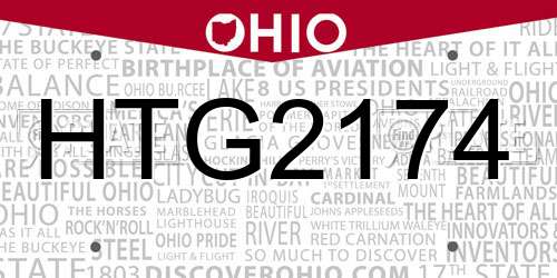 HTG2174 Ohio License Plate