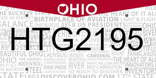 HTG2195 Ohio License Plate