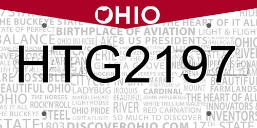 HTG2197 Ohio License Plate