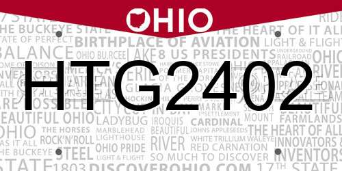 HTG2402 Ohio License Plate