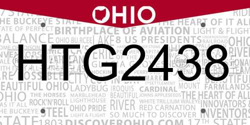 HTG2438 Ohio License Plate