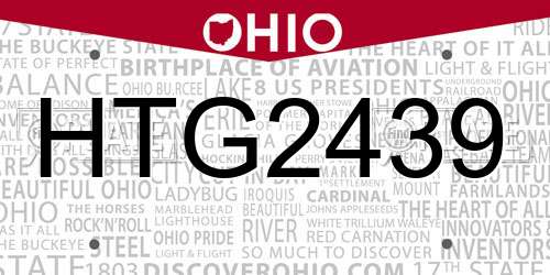 HTG2439 Ohio License Plate