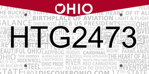 HTG2473 Ohio License Plate