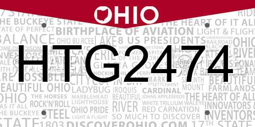 HTG2474 Ohio License Plate