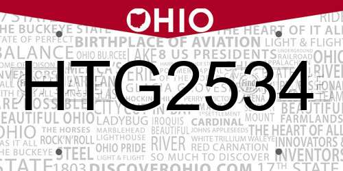 HTG2534 Ohio License Plate