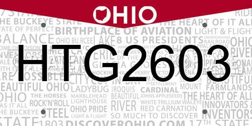 HTG2603 Ohio License Plate
