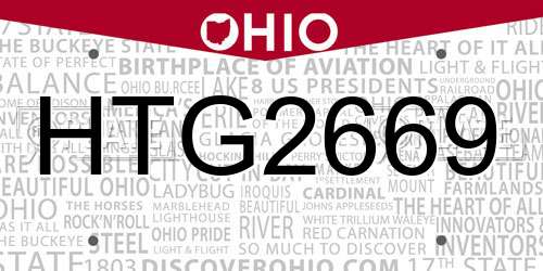 HTG2669 Ohio License Plate