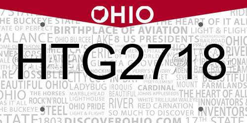 HTG2718 Ohio License Plate