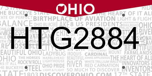 HTG2884 Ohio License Plate