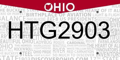 HTG2903 Ohio License Plate