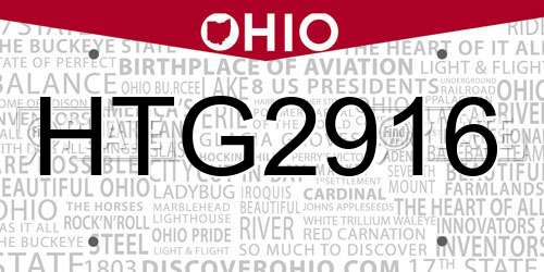 HTG2916 Ohio License Plate