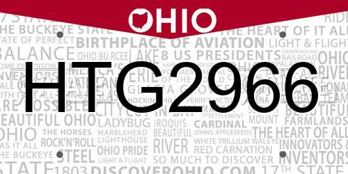 HTG2966 Ohio License Plate