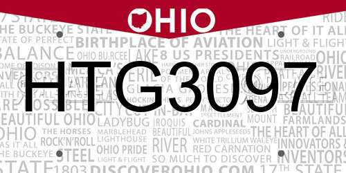 HTG3097 Ohio License Plate