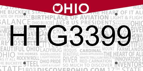 HTG3399 Ohio License Plate