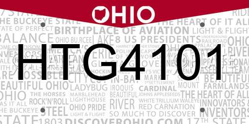 HTG4101 Ohio License Plate