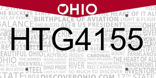 HTG4155 Ohio License Plate