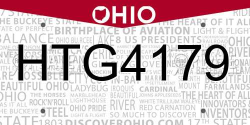 HTG4179 Ohio License Plate