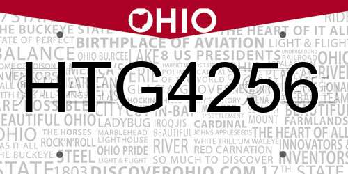 HTG4256 Ohio License Plate