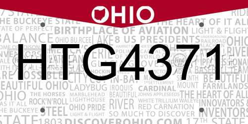 HTG4371 Ohio License Plate