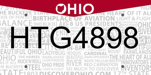 HTG4898 Ohio License Plate