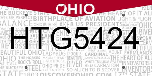 HTG5424 Ohio License Plate