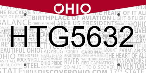 HTG5632 Ohio License Plate