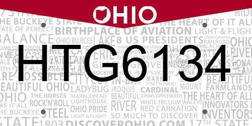 HTG6134 Ohio License Plate