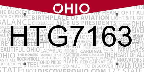 HTG7163 Ohio License Plate