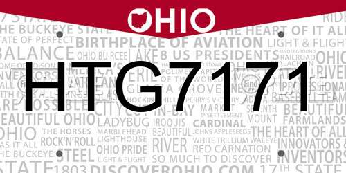 HTG7171 Ohio License Plate