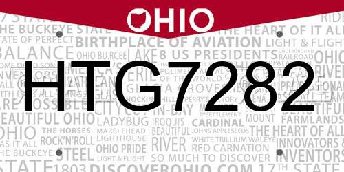 HTG7282 Ohio License Plate