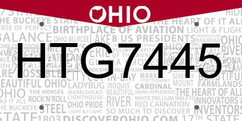 HTG7445 Ohio License Plate