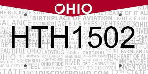 HTH1502 Ohio License Plate