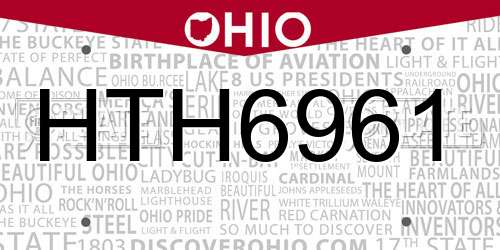 HTH6961 Ohio License Plate