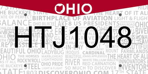 HTJ1048 Ohio License Plate