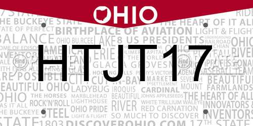 HTJT17 Ohio License Plate
