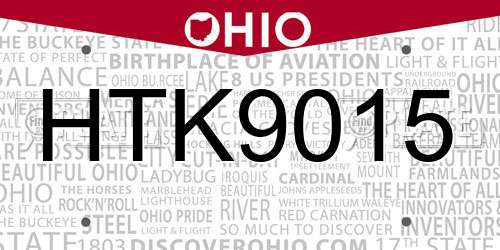 HTK9015 Ohio License Plate